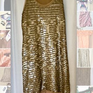 Long Sequins dark green mini dress